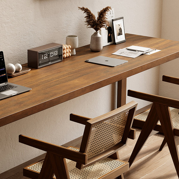 Wildon Home® Ayeshia 3 Solid Wood Desk And Chair Set Office Set with